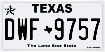 TX license plate DWF9757