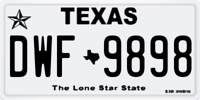 TX license plate DWF9898