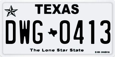 TX license plate DWG0413