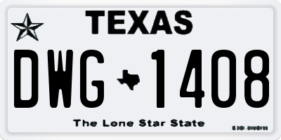 TX license plate DWG1408