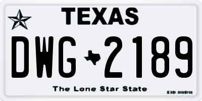 TX license plate DWG2189