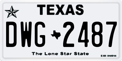 TX license plate DWG2487