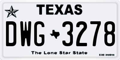TX license plate DWG3278