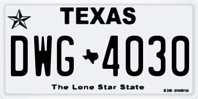 TX license plate DWG4030