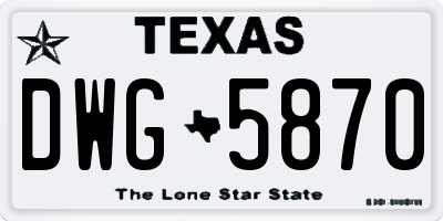 TX license plate DWG5870