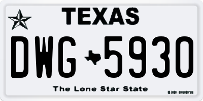 TX license plate DWG5930