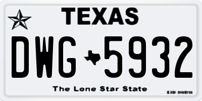 TX license plate DWG5932