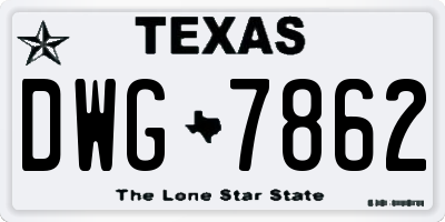 TX license plate DWG7862