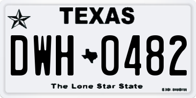 TX license plate DWH0482