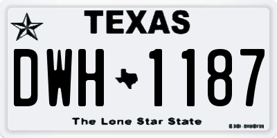 TX license plate DWH1187