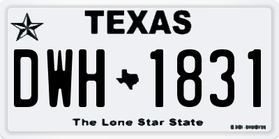 TX license plate DWH1831