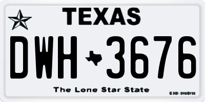 TX license plate DWH3676