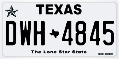 TX license plate DWH4845