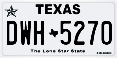 TX license plate DWH5270