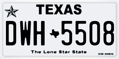 TX license plate DWH5508