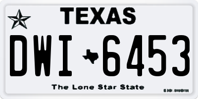 TX license plate DWI6453