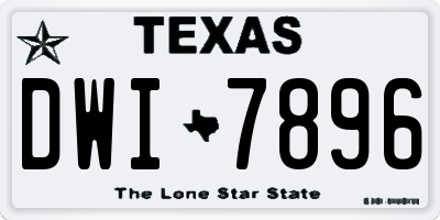 TX license plate DWI7896