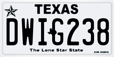 TX license plate DWIG238