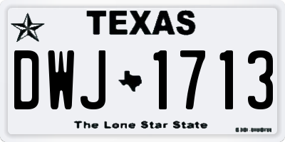 TX license plate DWJ1713