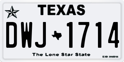 TX license plate DWJ1714