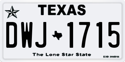 TX license plate DWJ1715