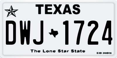 TX license plate DWJ1724