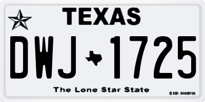 TX license plate DWJ1725