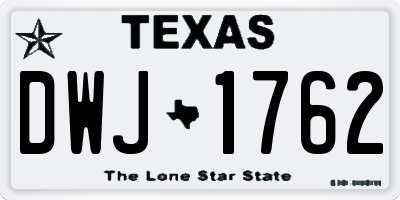 TX license plate DWJ1762
