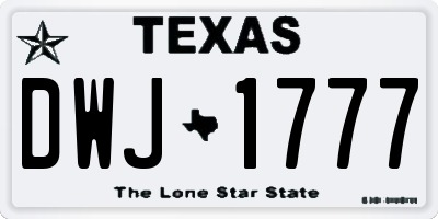 TX license plate DWJ1777