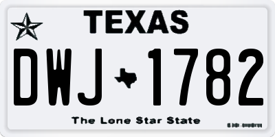 TX license plate DWJ1782