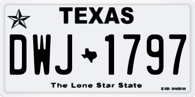 TX license plate DWJ1797