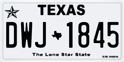 TX license plate DWJ1845