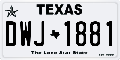 TX license plate DWJ1881