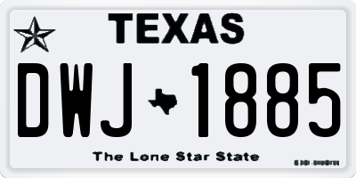 TX license plate DWJ1885