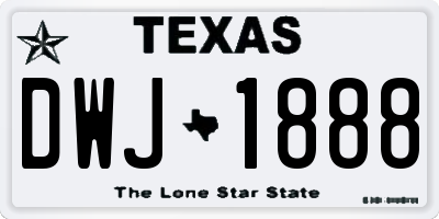 TX license plate DWJ1888