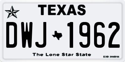 TX license plate DWJ1962