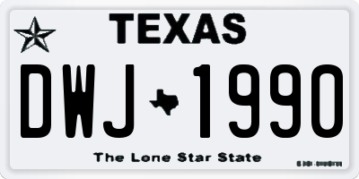 TX license plate DWJ1990