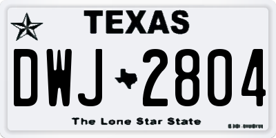 TX license plate DWJ2804
