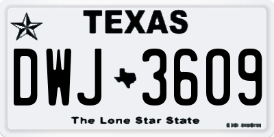TX license plate DWJ3609