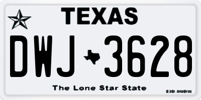 TX license plate DWJ3628