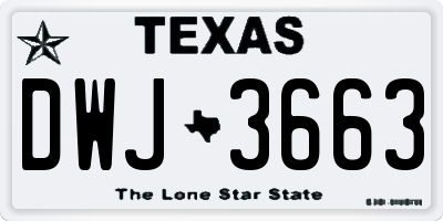TX license plate DWJ3663