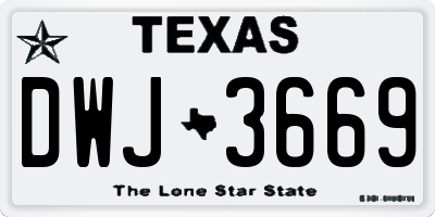 TX license plate DWJ3669
