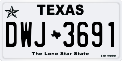 TX license plate DWJ3691
