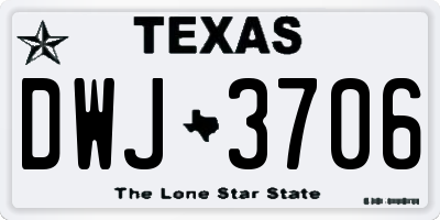 TX license plate DWJ3706