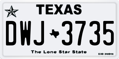TX license plate DWJ3735