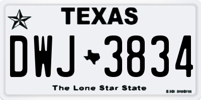 TX license plate DWJ3834