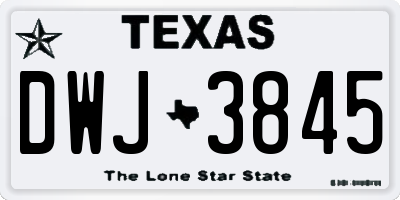 TX license plate DWJ3845