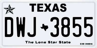 TX license plate DWJ3855