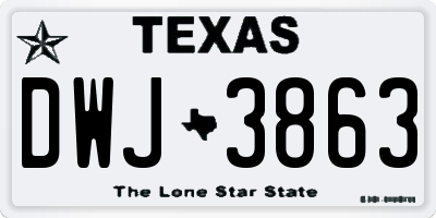 TX license plate DWJ3863