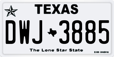 TX license plate DWJ3885